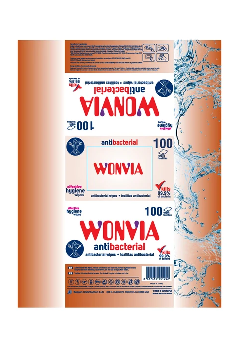 Wonvia Antibacterial Wipes packaging