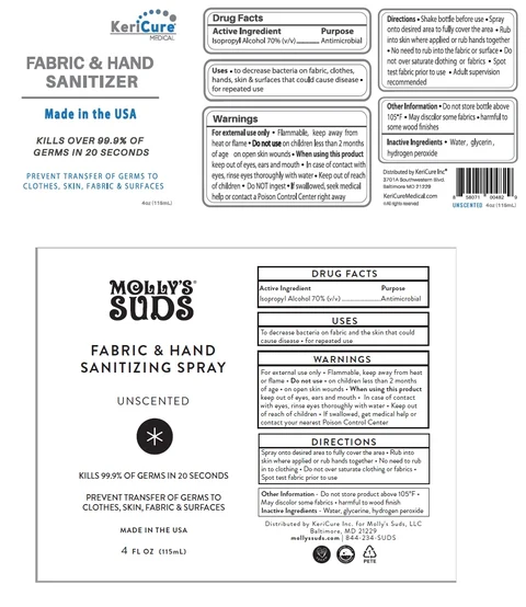 KeriCure Fabric and Hand Sanitizer 포장