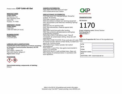 CKP SAN-40 Gel 포장