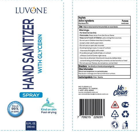 Luvone Hand Sanitizer with glycerin packaging