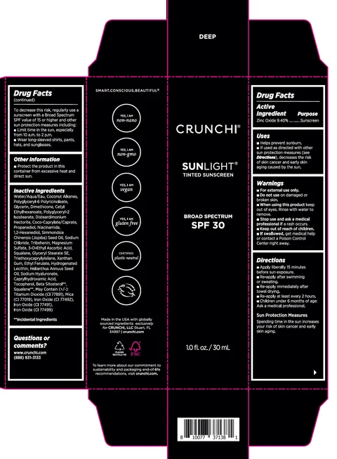 Crunchi Sunlight Tinted Sunscreen SPF 30 Deep 포장