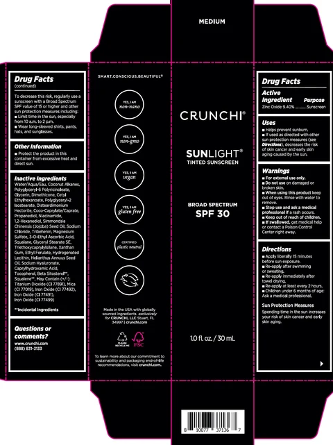 Crunchi Sunlight Tinted Sunscreen SPF 30 Medium 포장