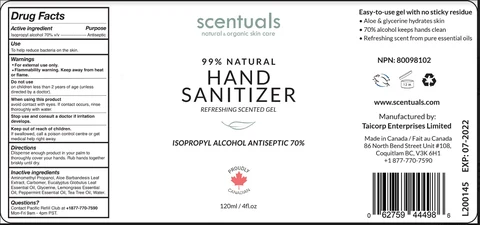 HAND SANITIZER REFRESHING SCENTED 포장