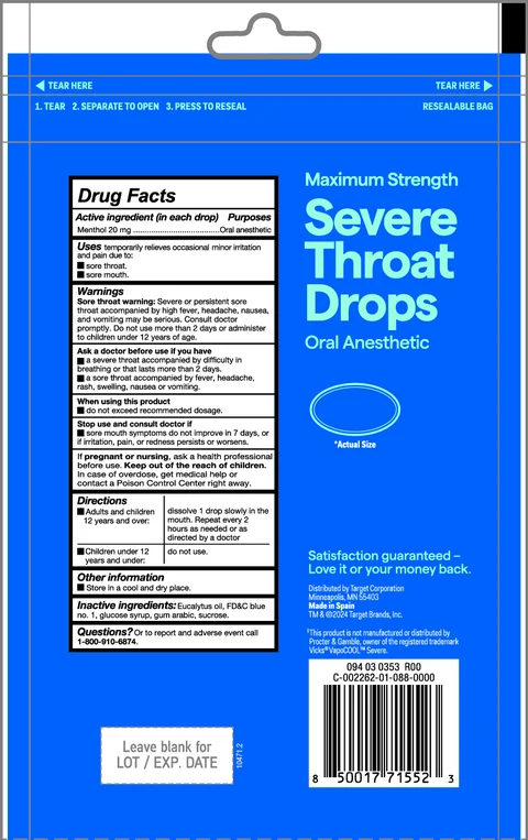 Severe Throat Drops 포장