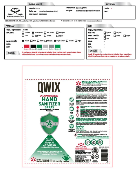 Qwix Hand Sanitizer 포장