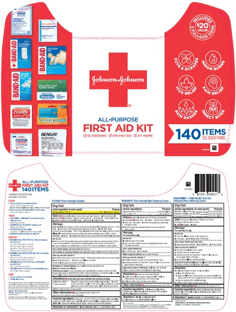 Johnson and Johnson All Purpose First Aid Kit 포장