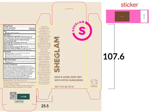 Sheglam Dew and Done Skin Tint with SPF 20 Truffle 포장