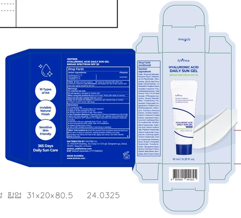 ISNTREE HYALURONIC ACID DAILY SUNGEL packaging