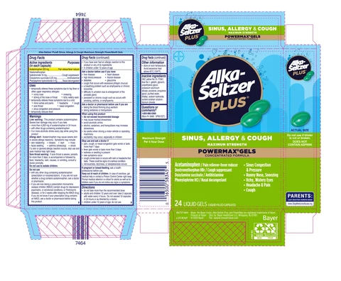Alka Seltzer Plus Maximum Strength Sinus, Allergy And Cough Power Max Gels 포장