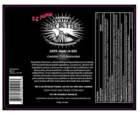 Boy ButterDesensitizing Lubricant packaging