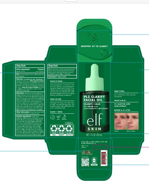 e.l.f. PLZ Clarify Facial Oil packaging