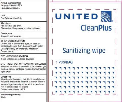 UNITED CleanPlus Sanitizing Wipe 포장