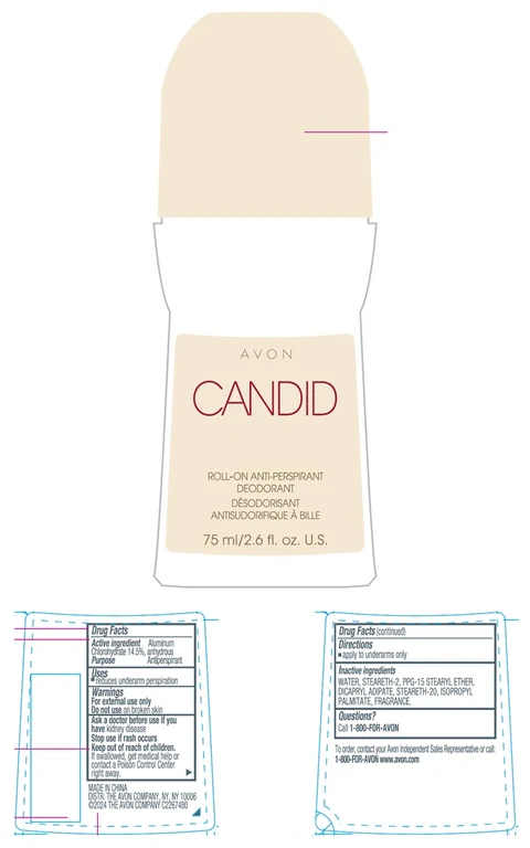 AVON CandidRoll-On Anti-Perspirant Deodorant 포장