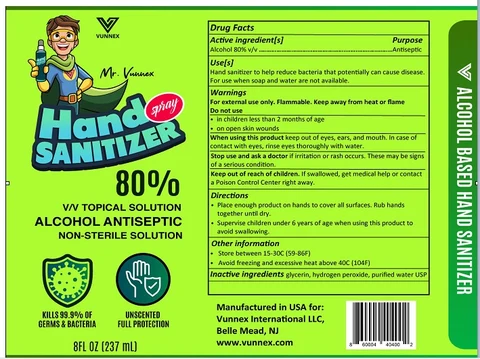 VUNNEX Hand Sanitizer 포장