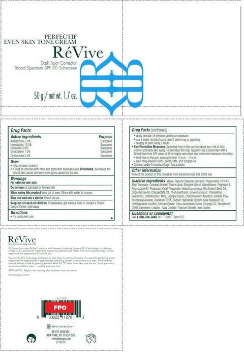 ReVive Perfectif Even Skin Tone Dark Spot Corrector Broad Spectrum SPF 30 Sunscreen 포장