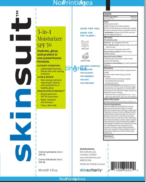 SkinSuit TM 3 in 1 Moisturizer SPF 50 packaging
