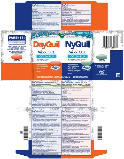 Vicks DayQuil and Nyquil VapoCOOLCOLD and FLU 포장