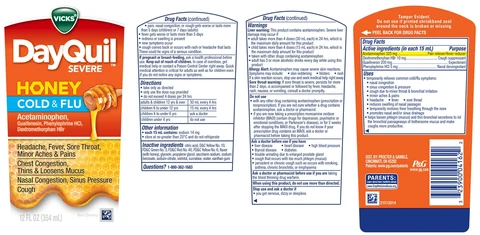 Vicks DayQuil Severe HoneyCold and Flu 포장