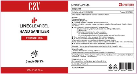 C2V LINE CLEAR packaging