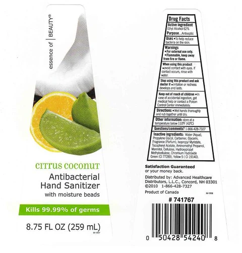 Antibacterial Hand SanitizerCitrus Coconut 포장