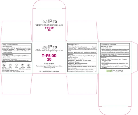 leafPro CBDmed Softgels T-FS QD 20 포장