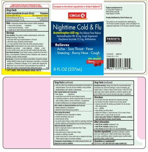 Circle K Nighttime Cold and Flu packaging