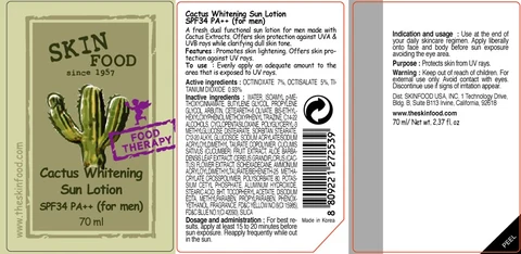 CACTUS WHITENING SUNSPF 34 PA PLUS PLUS FOR MEN packaging