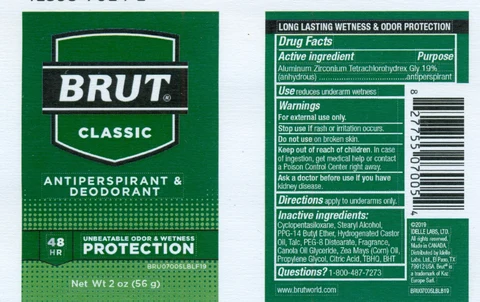 Brut Classic Anti-perspirant and Deodorant packaging