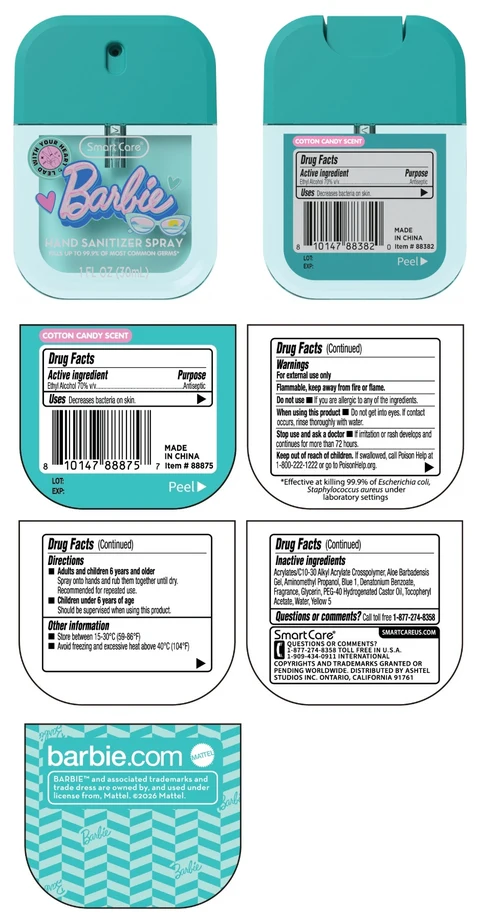 Smart Care Barbie HAND SANITIZER COTTON CANDY SCENT 포장