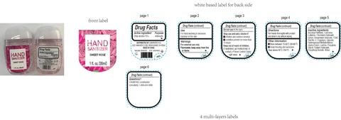 Hand Sanitizer Sweet Rose packaging