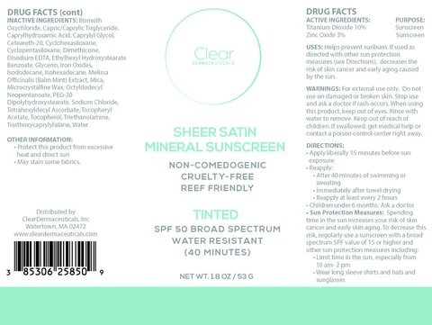 Sheer Satin Mineral Sunscreen Tinted 포장
