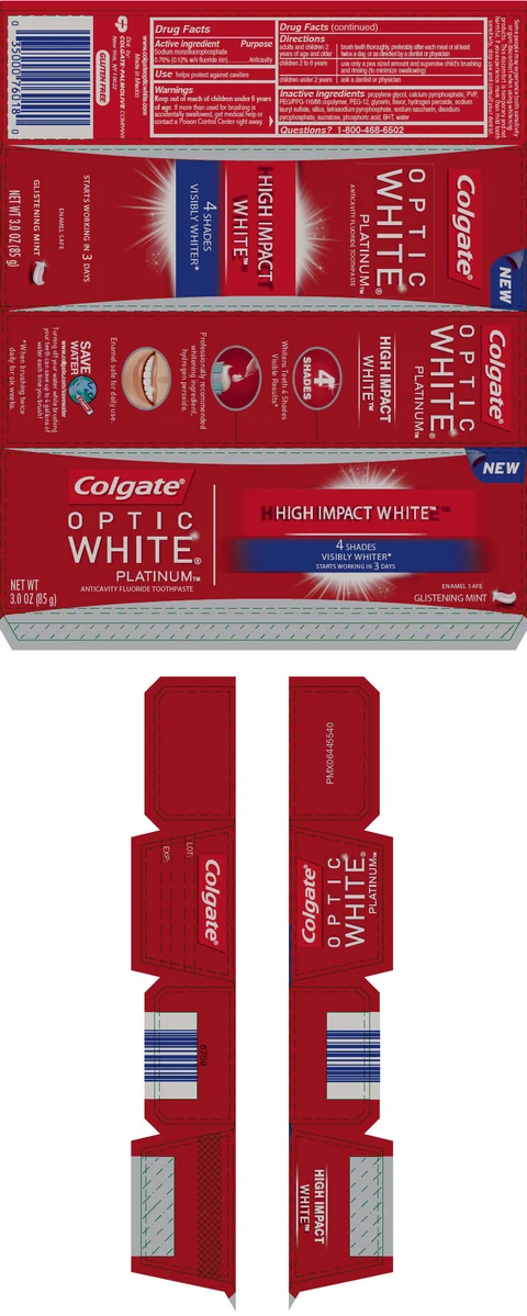 Colgate Optic White High Impact Fluoride 포장