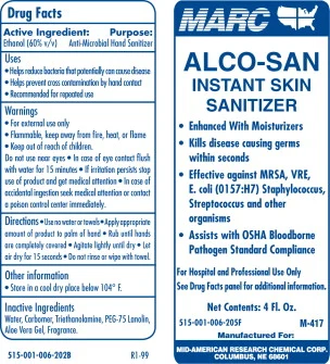 ALCO-SAN INSTANT SKIN SANITIZER 포장