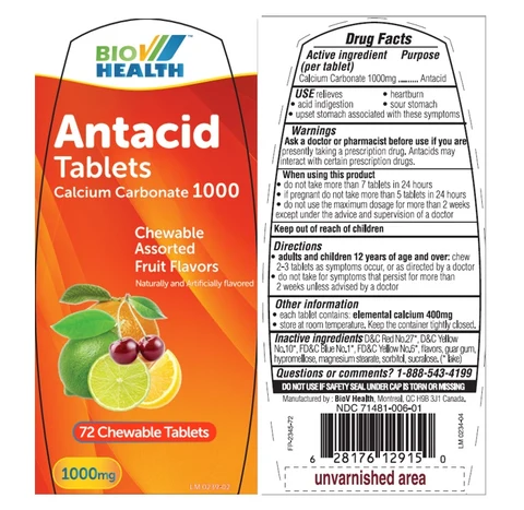 Bio V Antacid Ultra Fruit 72ct 포장
