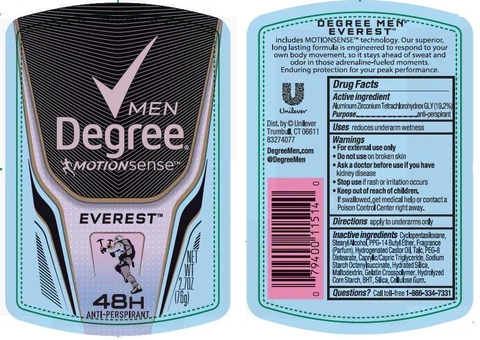DegreeMotionSense Everest Antiperspirant Deodorant 포장