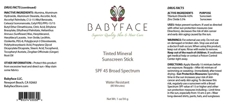 Tinted Mineral Sunscreen Stick packaging