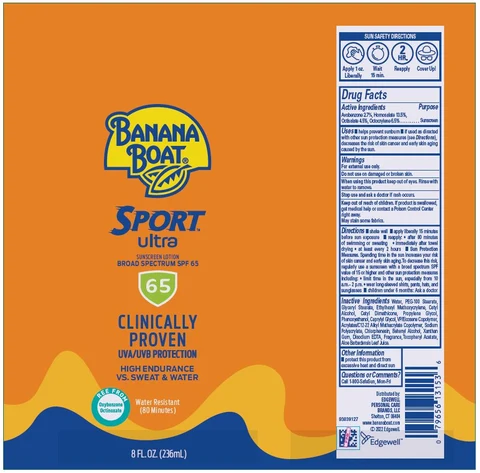 Banana Boat Sport Ultra Sunscreen Broad Spectrum SPF 65 포장
