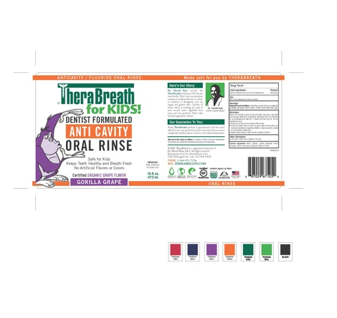 TheraBreath for Kids Anti Cavity Oral Rinse packaging