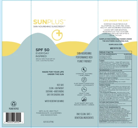 SunPlus SPF 50 Everyday Inspired Broad Spectrum Sunscreen 포장