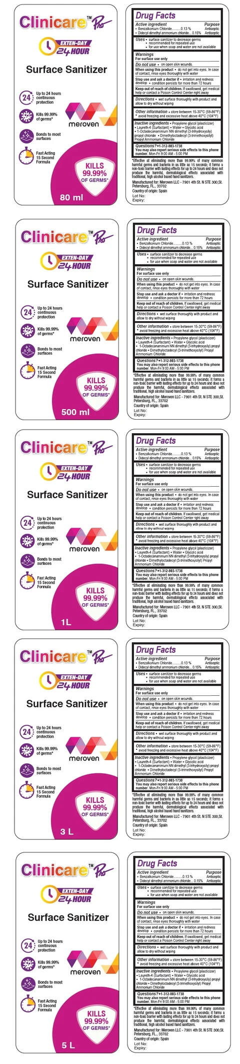 Clinicare pro Surface Sanitizer 포장