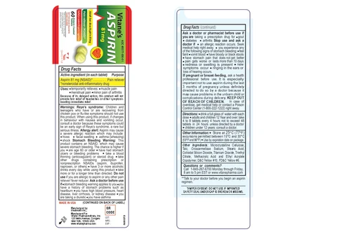 Aspirin 81mg 포장