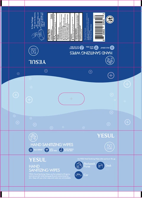 YESUL HAND SANITIZER WIPES packaging