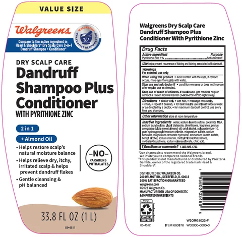 Walgreens Dandruff Plus Conditioner 2 in 1 Dry ScalpAnti-dandruff packaging