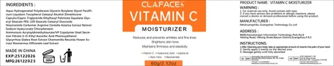 CLAFACES VITAMIN C MOISTURIZER 포장