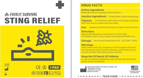 Sting Relief packaging