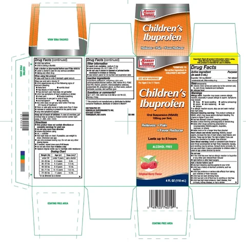 Childrens Ibuprofen Oral Suspension packaging