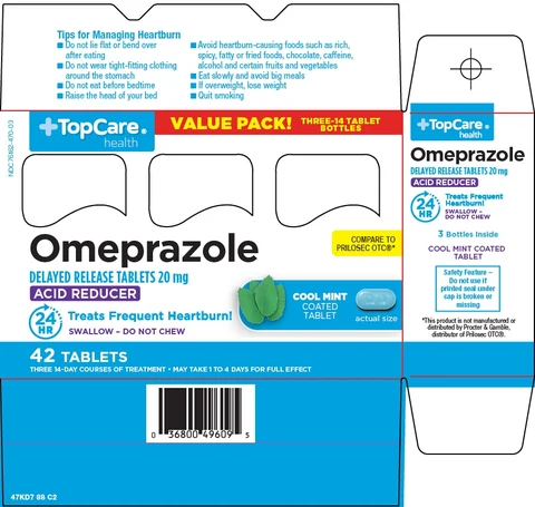 topcare omeprazole 포장