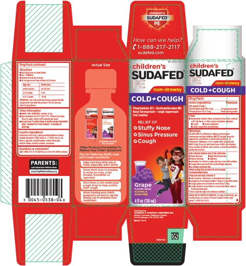Childrens SUDAFED PE Cold plus Cough packaging
