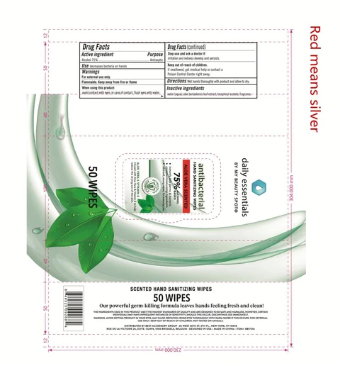 BB1721A 75% ALCOHOL BASED ANTIBACTERIAL HAND WIPES ALOE VERA SCENTEDBB1721A 포장
