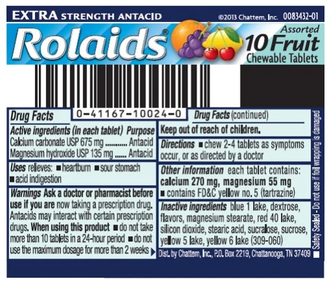 Rolaids Extra Strength Fruit packaging